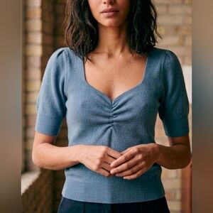 Blue Express Negin Mirsalehi Puff Sleeve Sweater M